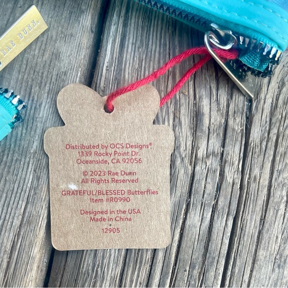 NWTRae Dunn Cosmetic Bag Set 2 Grateful Blessed Bee Butterfly Travel ZipPouchPVC - Picture 6 of 6